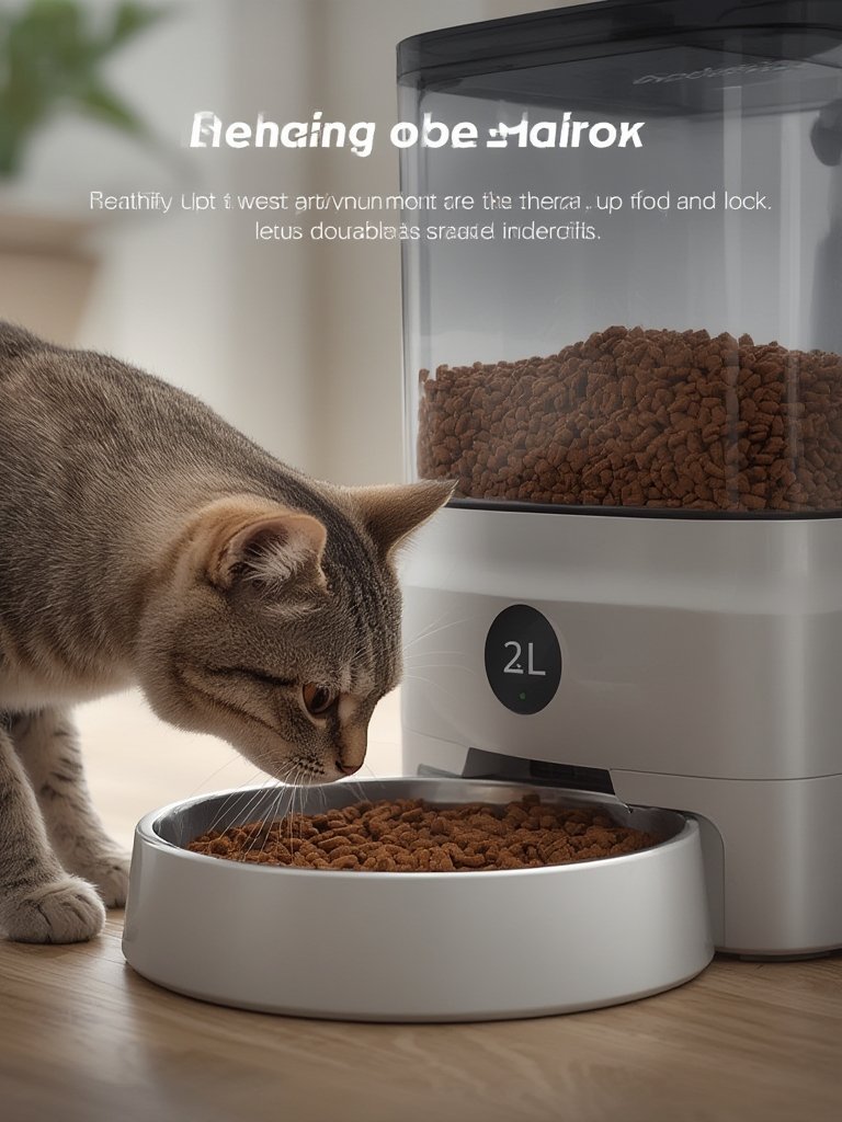 automatic cat feeder in action