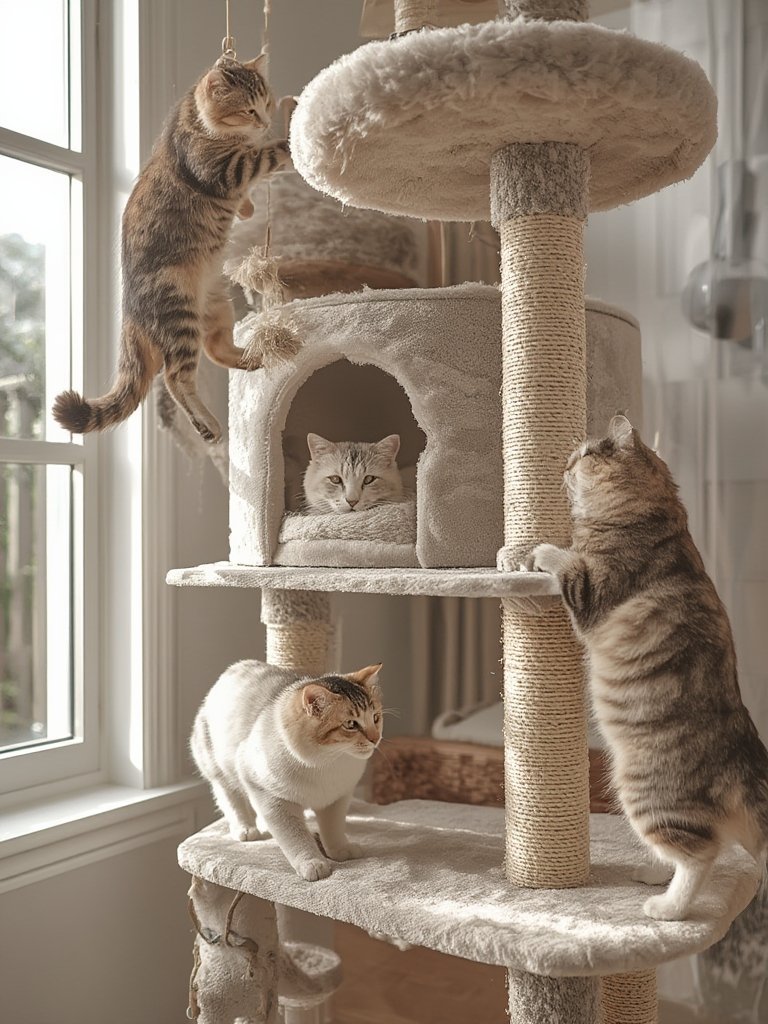 cat tree in action